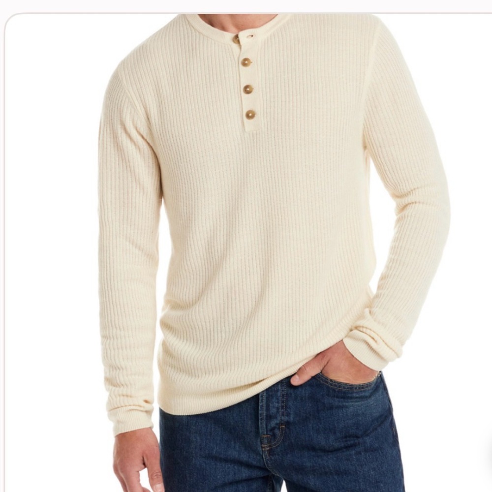 Ribbed Henley Sweater